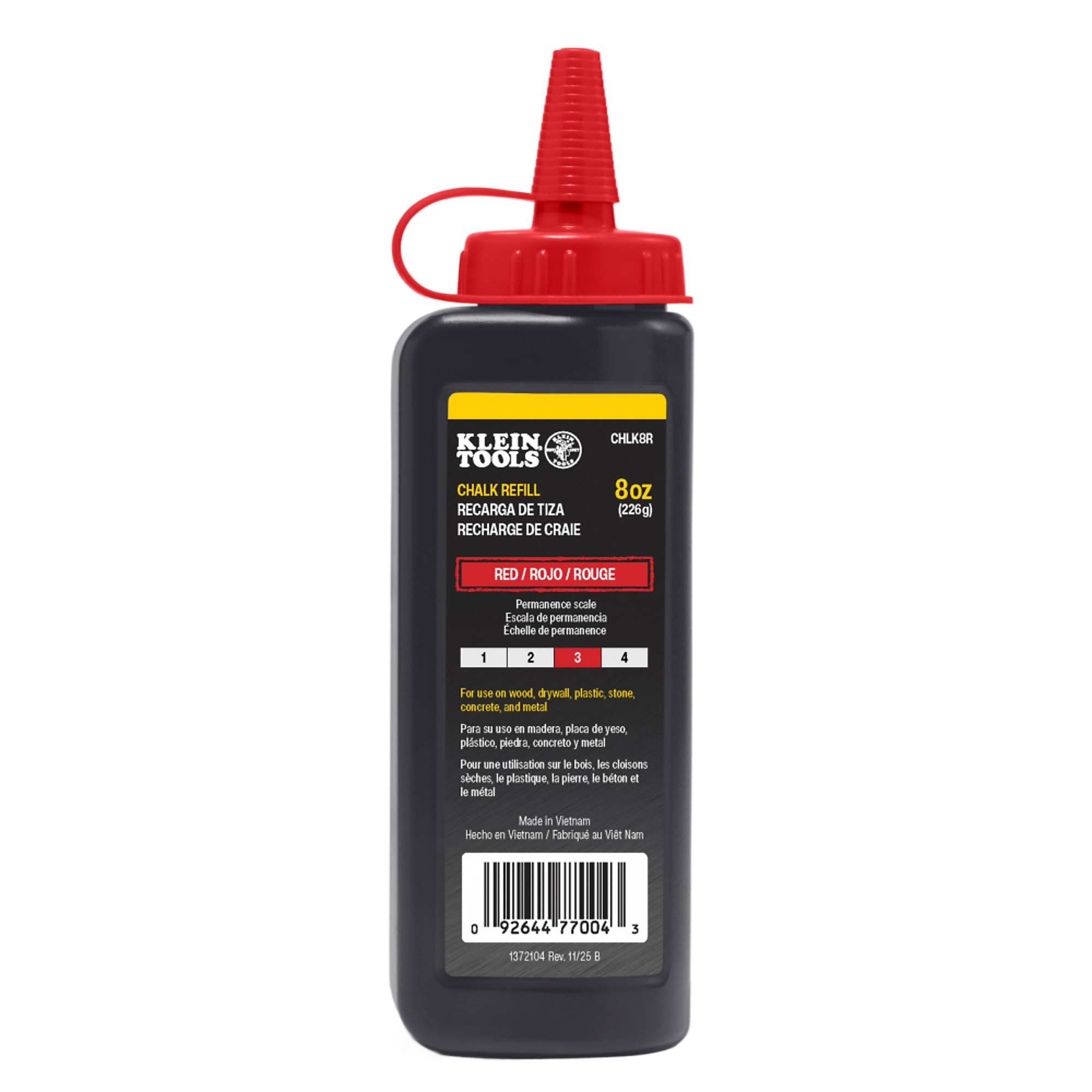 Chalk Refill, Red, 8-Ounce, Klein Tools Model# CHLK8R